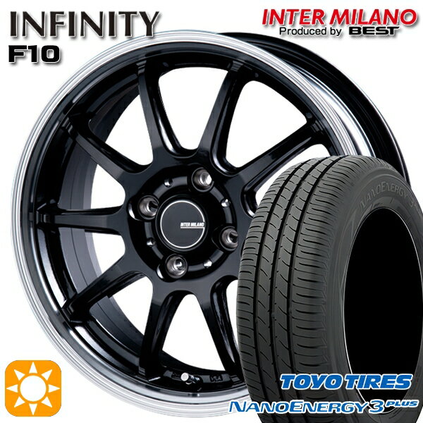 【取付対象】185/55R16 83V トーヨー ナノエナジー3プラス インターミラノ インフィニティ F10 BK/RP 16インチ 6.0J 4H100 サマータイヤホイールセット