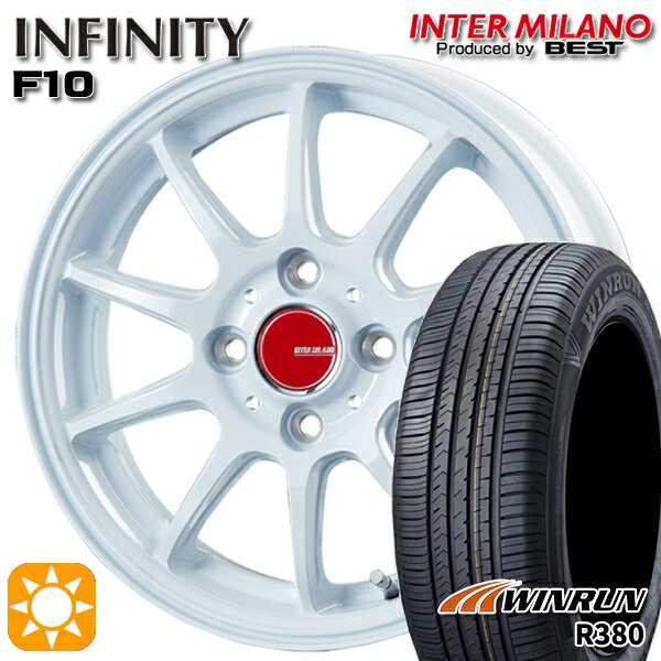 【取付対象】フィット アクア 185/60R15 84H ウィンラン R380 インターミラノ インフィニティ F10 ホワイト 15インチ 5.5J 4H100 サマータイヤホイールセット