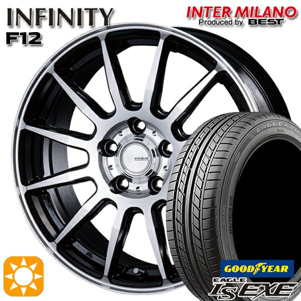 【取付対象】プリウス カローラツーリング 215/45R17 91W XL グッドイヤー イーグル LSEXE インターミラノ インフィニティ F12 BK/P 17インチ 7.0J 5H100 サマータイヤホイールセット