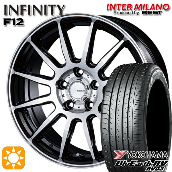 【取付対象】アクセラ アテンザ 215/45R18 93W XL ヨコハマ ブルーアース RV03 インターミラノ インフィニティ F12 BK/P 18インチ 7.0J 5H114.3 サマータイヤホイールセット