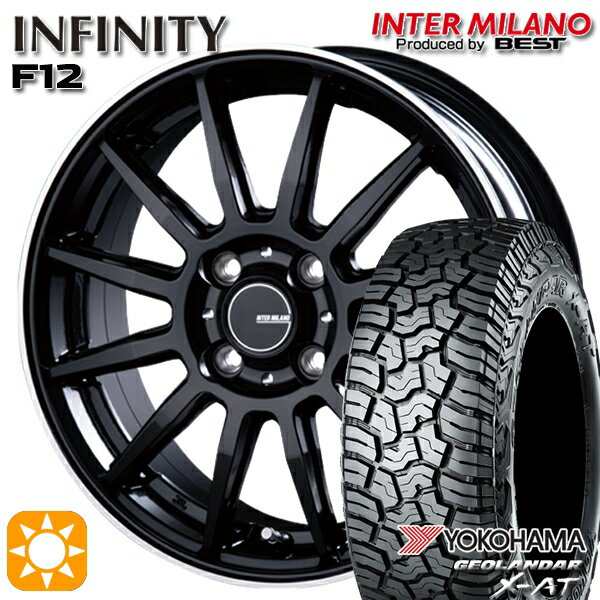 【取付対象】アゲトラ 155/65R14 ヨコハマ ジオランダーX-AT G016 インターミラノ インフィニティ F12 BK/FP 14インチ 4.5J 4H100 サマータイヤホイールセット