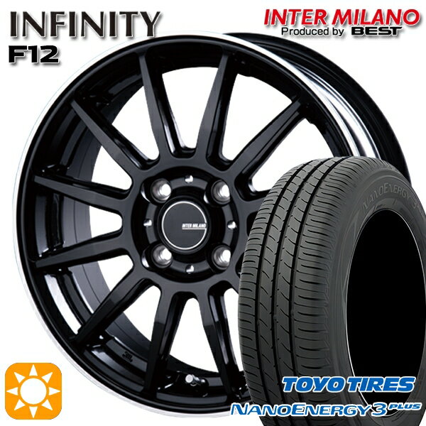 【取付対象】165/65R15 81S トーヨー ナノエナジー3プラス インターミラノ インフィニティ F12 BK/FP 15インチ 4.5J 4H100 サマータイヤホイールセット