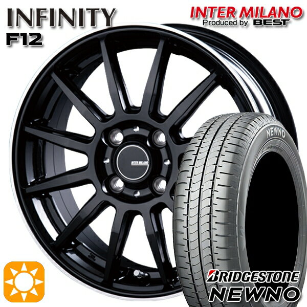 【取付対象】155/65R14 75H ブリヂストン ニューノ インターミラノ インフィニティ F12 BK/FP 14インチ 4.5J 4H100 サマータイヤホイールセット