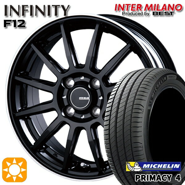 【取付対象】フィット アクア 185/60R15 88H XL ミシュラン プライマシー4 インターミラノ インフィニティ F12 BK/FP 15インチ 5.5J 4H100 サマータイヤホイールセット