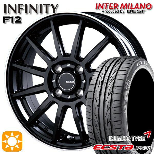 【取付対象】ライズ ロッキー 205/60R16 96V XL クムホ エクスタ PS31 インターミラノ インフィニティ F12 BK/FP 16インチ 6.0J 4H100 サマータイヤホイールセット