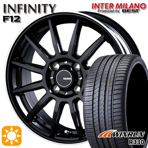 【取付対象】ライズ ロッキー 195/65R16 92H ウィンラン R330 インターミラノ インフィニティ F12 BK/FP 16インチ 6.0J 4H100 サマータイヤホイールセット