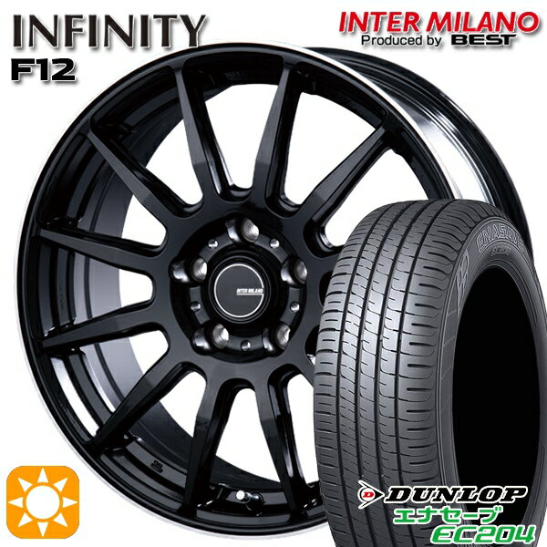 【取付対象】アクセラ アテンザ 215/45R18 93W XL ダンロップ エナセーブ EC204 インターミラノ インフィニティ F12 BK/FP 18インチ 7.0J 5H114.3 サマータイヤホイールセット