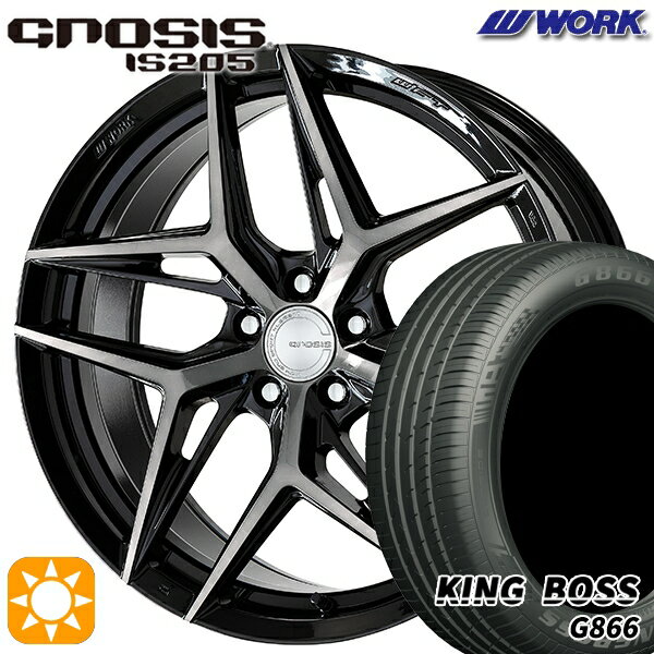 【取付対象】225/55R19 99W キングボス G866 WORK グノーシス IS205 トランスグレークリア 19インチ 8.0J 5H114.3 サマータイヤホイールセット