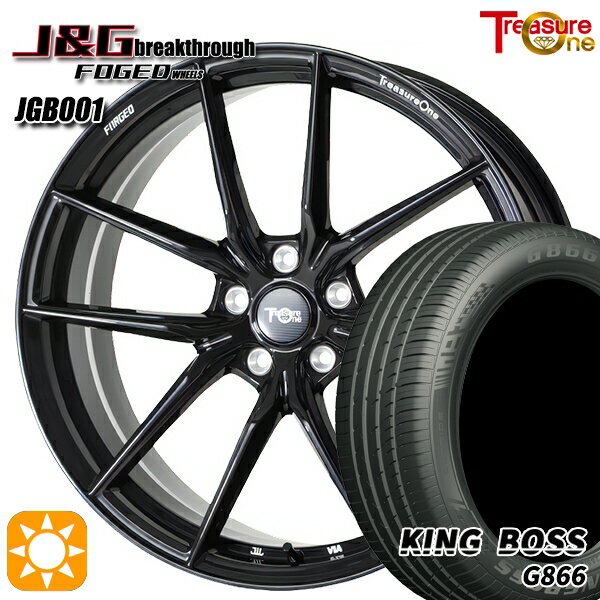 20アルファード 245/40R19 98W XL キングボス G866 トレジャーワン 鍛造 J&Gブレイクスルー JGB001 ブラック 19インチ 8.0J 5H114.3 サマータイヤホイールセット