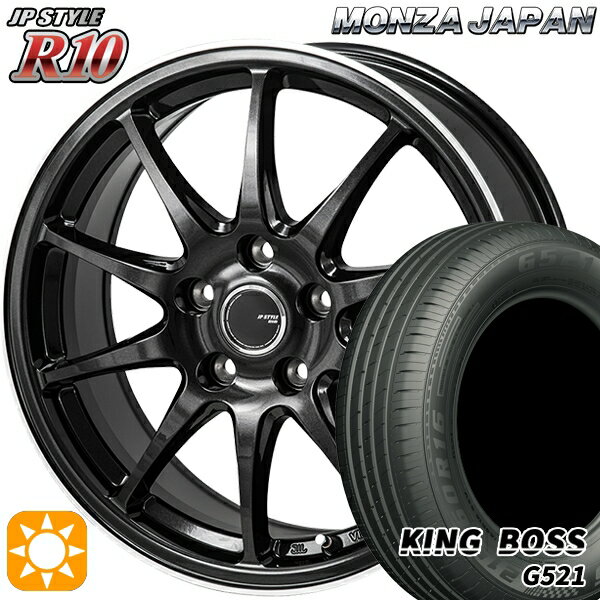 【取付対象】195/65R15 91H キングボス G521 モンツァ JPスタイル R10 15インチ 6.0J 5H114.3 サマータイヤホイールセット