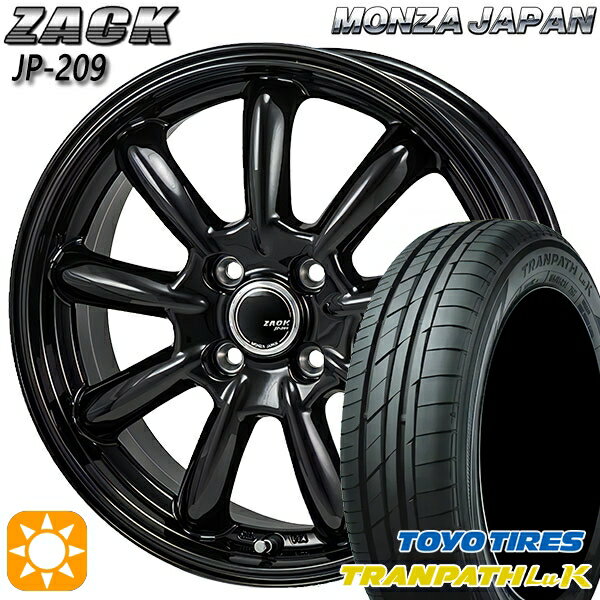 【最大2,000円OFFクーポン】155/65R13 73S トーヨー トランパス LuK モンツァ ザック JP209 グロスブラック 13インチ 4.0J 4H100 サマータイヤホイールセット