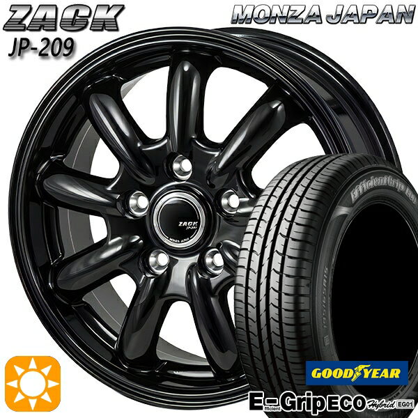 【取付対象】エスティマ ヤリスクロス 215/60R16 95H グッドイヤー エフィシェントグリップ エコ EG01 モンツァ ザック JP209 グロスブラック 16インチ 6.5J 5H114.3 サマータイヤホイールセット
