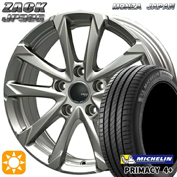 【取付対象】225/55R18 98V ミシュラン プライマシー4プラス MONZA ザック JP325 ブライトシルバー 18インチ 7.0J 5H114.3 サマータイヤホイールセット