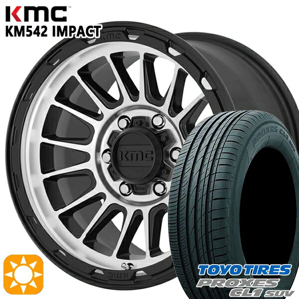 【取付対象】215/60R16 95V トーヨー プロクセス CL1 SUV KMC KM542 IMPACT SATINBLACK MACHINED 16インチ 7.0J 5H114.3 サマータイヤホイールセット