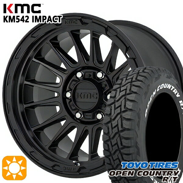 【取付対象】285/60R18 116Q トーヨー オープンカントリー R/T ホワイトレター KMC KM542 IMPACT サテンブラック 18インチ 9.0J 5H127 サマータイヤホイールセット