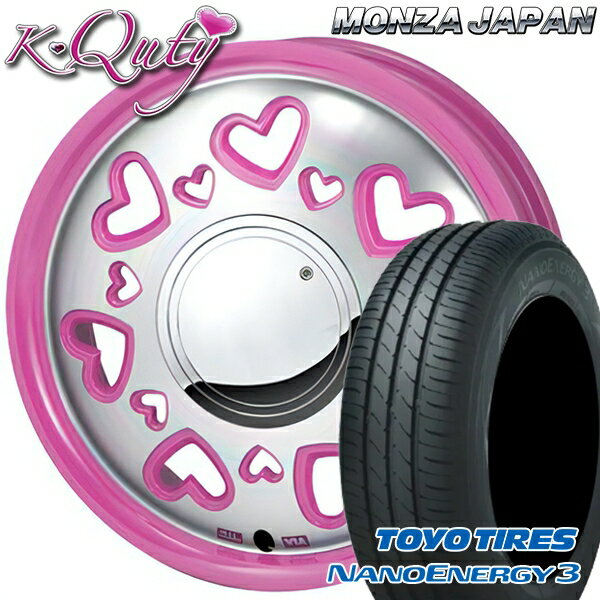 【取付対象】エブリィワゴン 165/60R14 75H トーヨー ナノエナジー3 モンツァ ケーキューティー ピンク/ポリッシュ 14インチ 4.5J 4H100 サマータイヤホイールセット