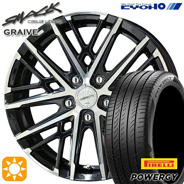 【取付対象】リーフ アクセラ 205/55R16 91V ピレリ パワジー KYOHO スマック グレイブ 16インチ 6.5J 5H114.3 サマータイヤホイールセット