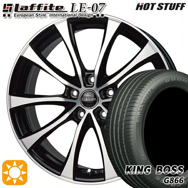 【取付対象】アイシス ノア 215/45R17 91W XL キングボス G866 HotStuff ラフィット LE-07 ブラックポリッシュ 17インチ 7.0J 5H114.3 サマータイヤホイールセット