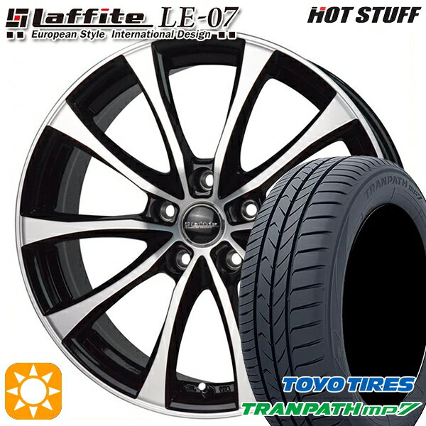 【取付対象】195/65R15 91H トーヨー トランパス mp7 HotStuff ラフィット LE-07 ブラックポリッシュ 15インチ 6.0J 5H114.3 サマータイヤホイールセット