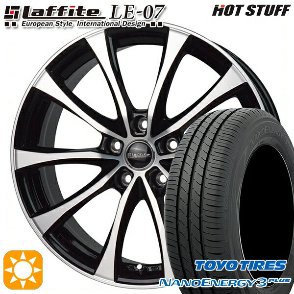 【取付対象】225/50R18 95W トーヨー ナノエナジー3プラス HotStuff ラフィット LE-07 ブラックポリッシュ 18インチ 7.0J 5H114.3 サマータイヤホイールセット