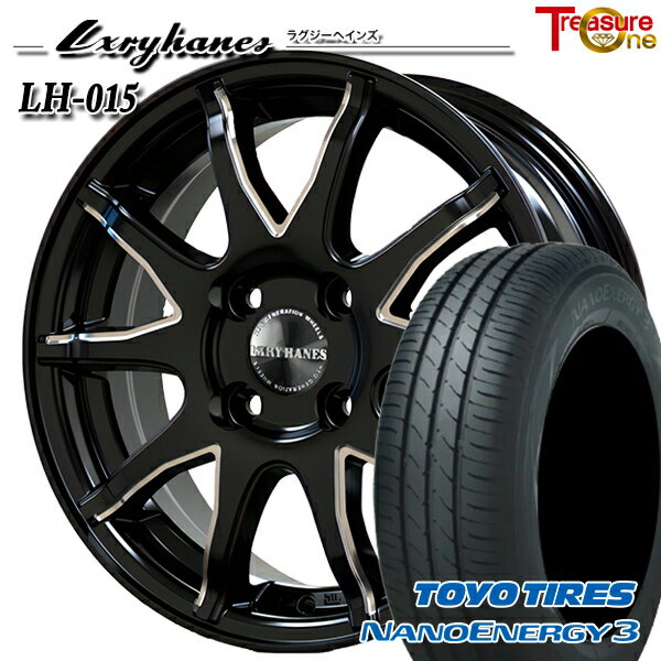 【取付対象】エブリィワゴン 165/60R14 75H トーヨー ナノエナジー3 トレジャーワン ラグジーヘインズ LH015 ブラックマシニングポリッシュ 14インチ 4.5J 4H100 サマータイヤホイールセット