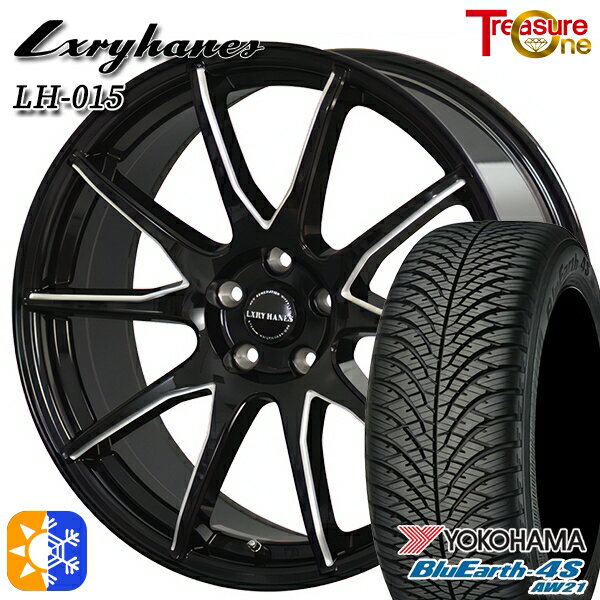 215/50R17 95W XL ヨコハマ ブルーアース 4S AW21 トレジャーワン ラグジーヘインズ LH015 ブラックマシニングポリッシュ 17インチ 7.0J 5H100 オールシーズンタイヤホイールセット