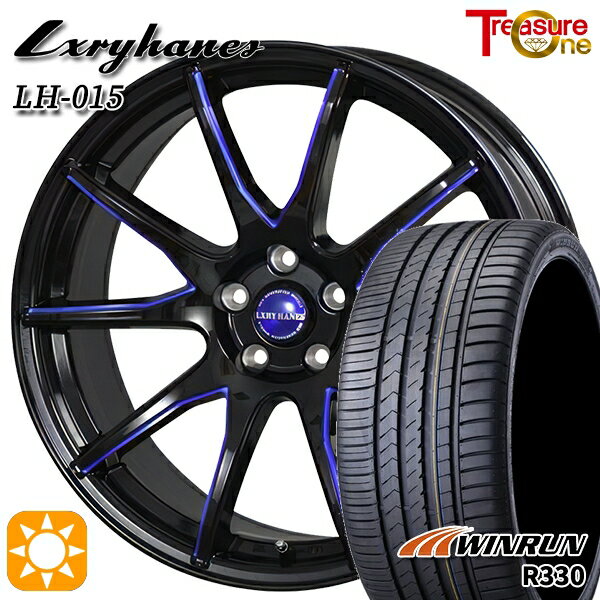 【取付対象】215/40R18 89W XL ウィンラン R330 トレジャーワン ラグジーヘインズ LH015 ブラック・マシニングブルークリア 18インチ 7.0J 5H100 サマータイヤホイールセット