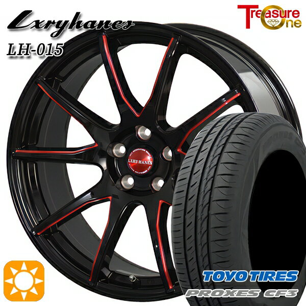 【取付対象】ジェイド アクセラ 225/40R18 92W XL トーヨー プロクセス CF3 トレジャーワン ラグジーヘインズ LH015 ブラック・マシニングレッドクリア 18インチ 7.0J 5H114.3 サマータイヤホイールセット