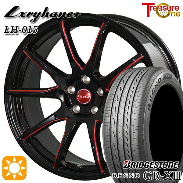 【取付対象】リーフ レヴォーグ 215/50R17 95V XL ブリヂストン レグノ GR-X3 トレジャーワン ラグジーヘインズ LH015 ブラック・マシニングレッドクリア 17インチ 7.0J 5H114.3 サマータイヤホイールセット