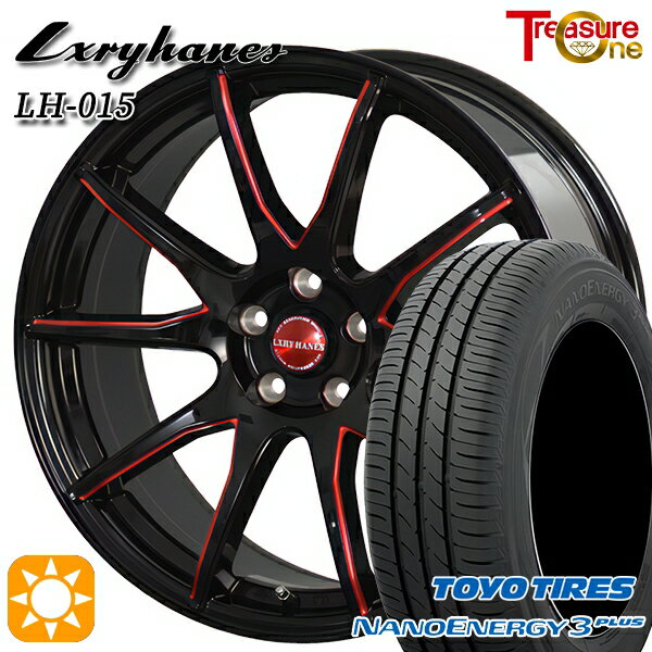 【取付対象】215/45R17 87W トーヨー ナノエナジー3プラス トレジャーワン ラグジーヘインズ LH015 ブラック・マシニングレッドクリア 17インチ 7.0J 5H114.3 サマータイヤホイールセット