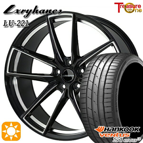 【取付対象】ノア ヴォクシー 215/35R19 85Y XL ハンコック veNtus S1 evo3 K127 トレジャーワン ラグジーヘインズ LU221 ブラック/サイドミーリング 19インチ 8.0J 5H114.3 サマータイヤホイールセット