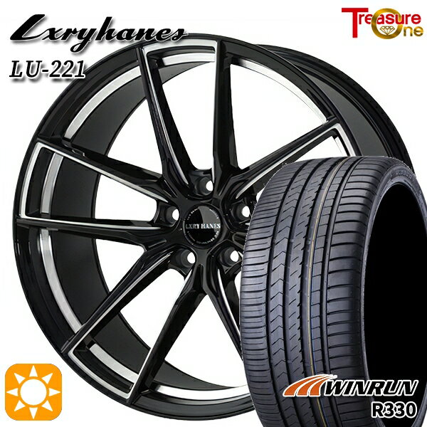 【取付対象】ハリアー アウトランダー 245/45R19 102W XL ウィンラン R330 トレジャーワン ラグジーヘインズ LU221 ブラック/サイドミーリング 19インチ 8.0J 5H114.3 サマータイヤホイールセット