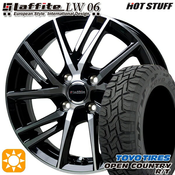 【取付対象】NVAN アトレー 145/80R12 80/78N LT トーヨー オープンカントリー R/T HotStuff ラフィット LW-06 ブラックポリッシュ 12インチ 3.5J 4H100 サマータイヤホイールセット