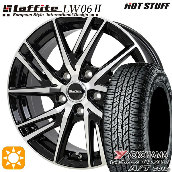 【取付対象】エスティマ ヤリスクロス 215/60R16 95H ヨコハマ ジオランダーA/T G015 HotStuff ラフィット LW06-2 BK/P 16インチ 6.5J 5H114.3 サマータイヤホイールセット