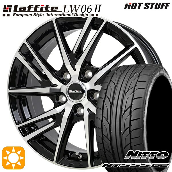 【取付対象】セレナ 215/40R18 89W XL ニットー NT555 G2 HotStuff ラフィット LW-06 ブラックポリッシュ 18インチ 7.0J 5H114.3 サマータイヤホイールセット