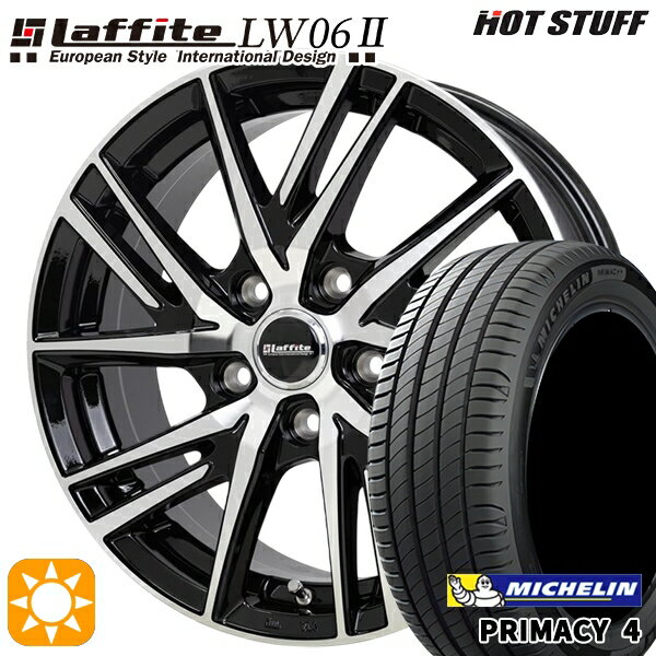 【取付対象】プリウスα ストリーム 205/60R16 96W XL ミシュラン プライマシー4 HotStuff ラフィット LW06-2 BK/P 16インチ 6.5J 5H114.3 サマータイヤホイールセット
