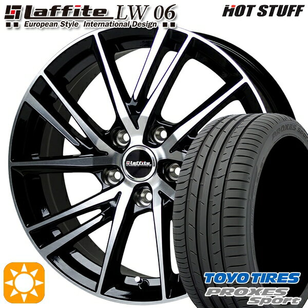 【取付対象】215/40R18 89Y トーヨー プロクセススポーツ HotStuff ラフィット LW-06 ブラックポリッシュ 18インチ 7.0J 5H100 サマータイヤホイールセット