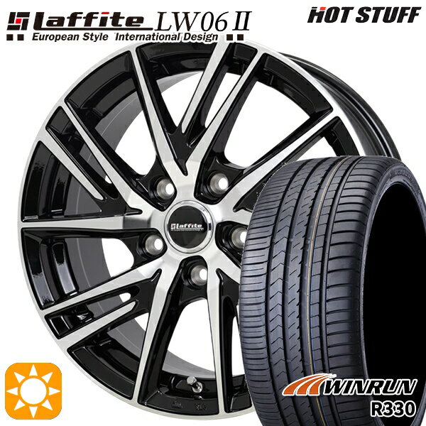 【取付対象】リーフ レヴォーグ 215/50R17 95W XL ウィンラン R330 HotStuff ラフィット LW06-2 BK/P 17インチ 7.0J 5H114.3 サマータイヤホイールセット