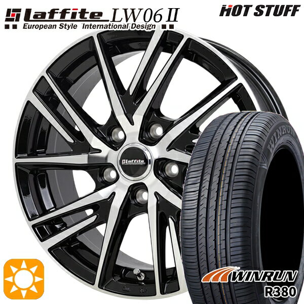 【取付対象】プリウスα ストリーム 205/60R16 92H ウィンラン R380 HotStuff ラフィット LW06-2 BK/P 16インチ 6.5J 5H114.3 サマータイヤホイールセット