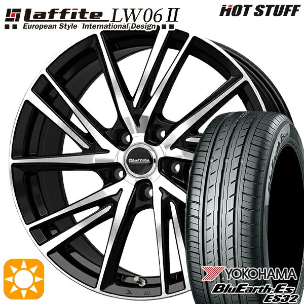 【取付対象】C-HR レガシィB4 225/50R18 95V ヨコハマ ブルーアース ES32 HotStuff ラフィット LW06-2 BK/P 18インチ 8.0J 5H114.3 サマータイヤホイールセット
