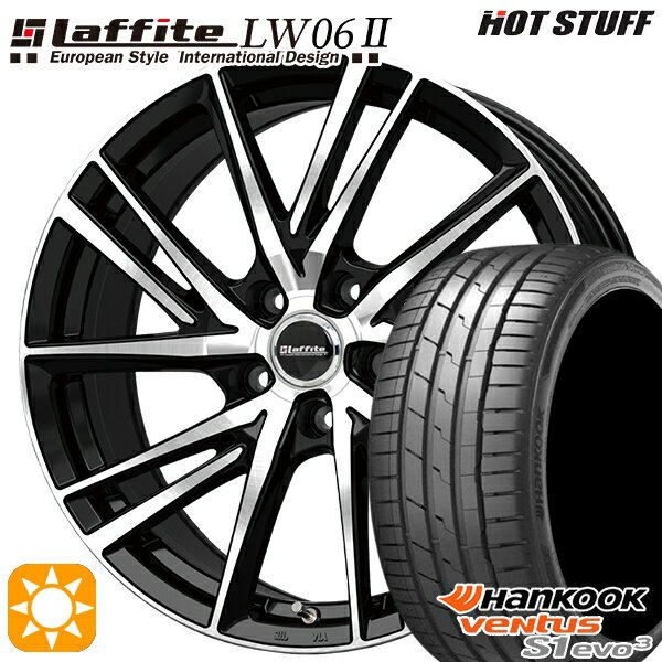 【取付対象】ジェイド アクセラ 225/40R18 92Y XL ハンコック veNtus S1 evo3 K127 HotStuff ラフィット LW06-2 BK/P 18インチ 7.0J 5H114.3 サマータイヤホイールセット