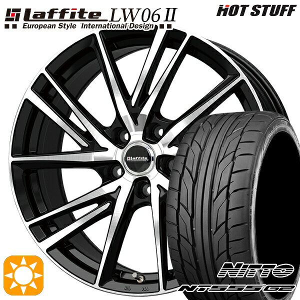 【取付対象】ジェイド アクセラ 225/40R18 92Y XL ニットー NT555 G2 HotStuff ラフィット LW06-2 BK/P 18インチ 7.0J 5H114.3 サマータイヤホイールセット