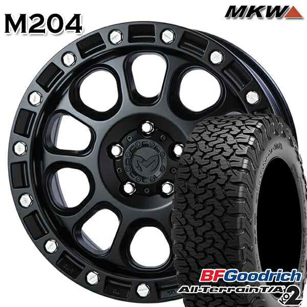 【取付対象】LT225/65R17 107/103S RBL BFグッドリッチ オールテレーン T/A KO2 MKW M204 ブラックキャット 17インチ 8.0J 5H114.3 サマータイヤホイールセット