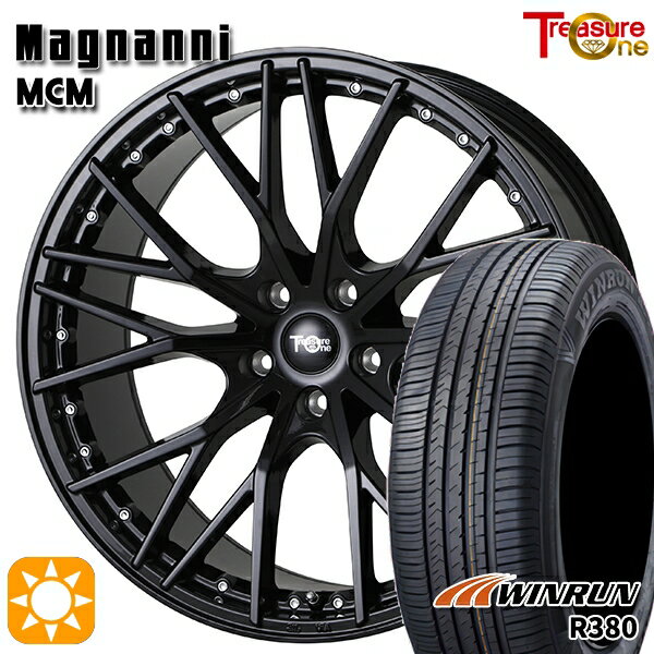【取付対象】マツダ6 エクストレイル 225/60R18 104V XL ウィンラン R380 トレジャーワン マグナーニ MCM ブラック 18インチ 7.5J 5H114.3 サマータイヤホイールセット