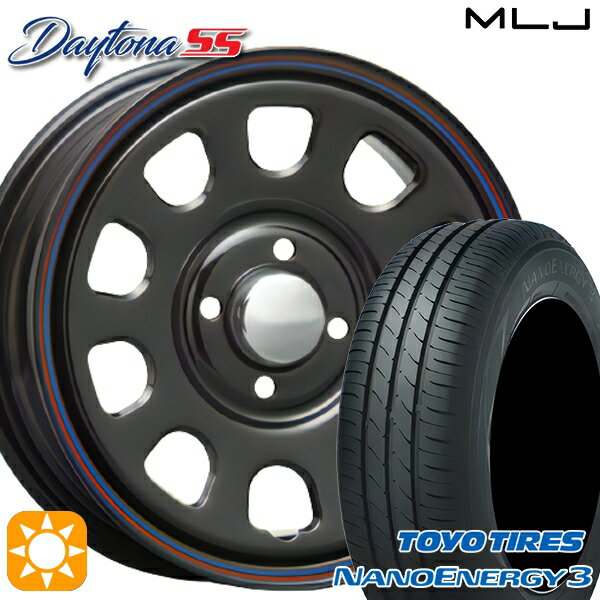 【取付対象】エブリィワゴン 165/60R14 75H トーヨー ナノエナジー3 MLJ デイトナ SS ブラック 14インチ 5.0J 4H100 サマータイヤホイールセット