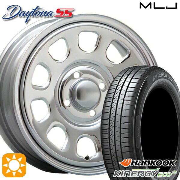 【取付対象】165/60R14 75H ハンコック KlnERGy ECO2 K435 MLJ デイトナ SS クローム 14インチ 5.0J 4H100 サマータイヤホイールセット
