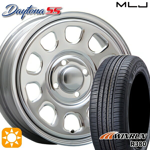 【取付対象】エブリィワゴン 165/60R14 75H ウィンラン R380 MLJ デイトナ SS クローム 14インチ 5.0J 4H100 サマータイヤホイールセット