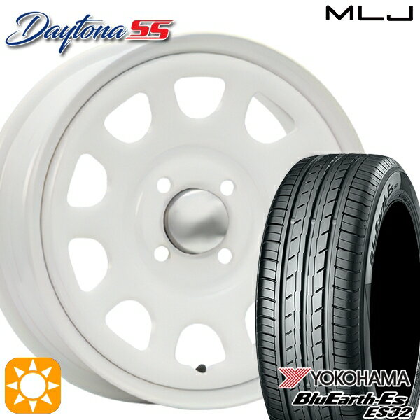 【取付対象】エブリィワゴン 165/60R14 75T ヨコハマ ブルーアース ES32 MLJ デイトナ SS オールホワイト 14インチ 5.0J 4H100 サマータイヤホイールセット