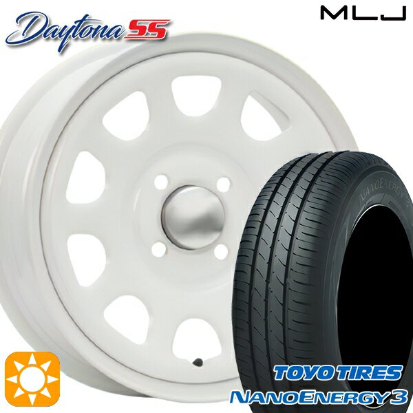 【取付対象】エブリィワゴン 165/60R14 75H トーヨー ナノエナジー3 MLJ デイトナ SS オールホワイト 14インチ 5.0J 4H100 サマータイヤホイールセット