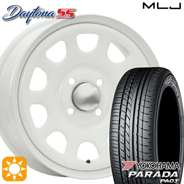 【取付対象】軽トラ 165/55R14C 95/93N ヨコハマ パラダ PA03 MLJ デイトナ SS オールホワイト 14インチ 5.0J 4H100 サマータイヤホイールセット